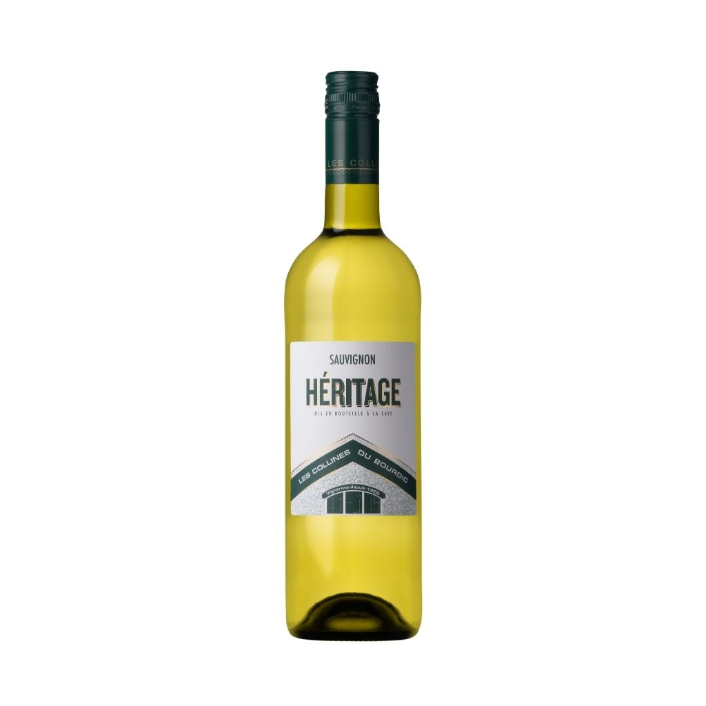 Wine bottle labeled 'Heritage' on a white background