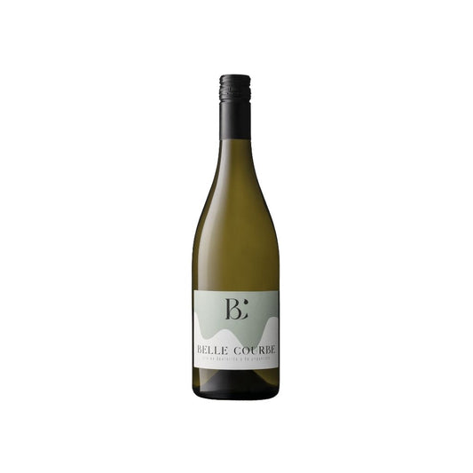 Wine bottle with a label on a white background