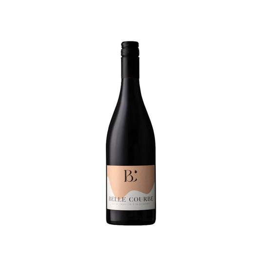 Wine bottle with a visible label on a white background