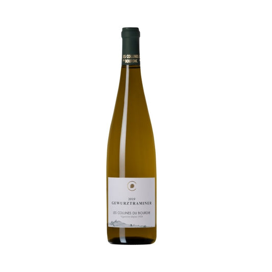 Wine bottle with label on a white background